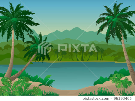 Exotic Landscape with Palm 96393465
