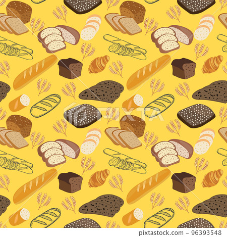 seamless pattern of Bakery various kinds  Organic baked goods 96393548