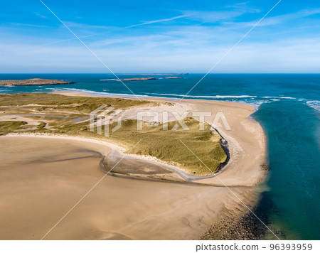 Aerial view of Ballyness Bay and Magheraroarty in County Donegal - Ireland Aerial view of Ballyness Bay and Magheraroarty in County Donegal - Ireland 96393959