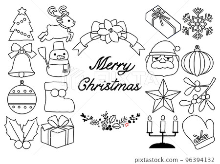 Christmas hand-drawn line drawing illustration icon Christmas hand-drawn line drawing illustration icon 96394132
