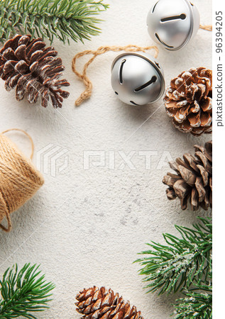 Christmas decoration making a frame with copy space. Christmas decoration making a frame with copy space. 96394205