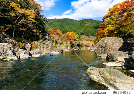 Ome City, Tokyo Autumn leaves of Mitake Valley Ome City, Tokyo Autumn leaves of Mitake Valley 96394982