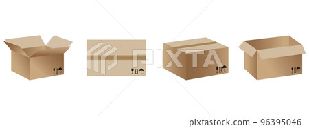 Set of cardboard shipping containers or mailboxes.Realistic mockup vector illustration.Collection of shipping parcel packaging templates. Set of cardboard shipping containers or mailboxes.Realistic mockup vector illustration.Collection of shipping parcel packaging templates. 96395046