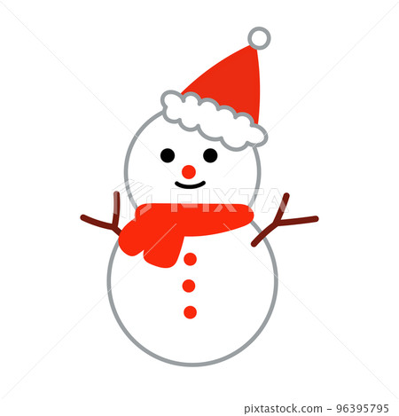simple cute red hat snowman simple cute red hat snowman 96395795