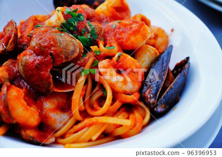 Pasta to eat on the terrace of a restaurant Pasta to eat on the terrace of a restaurant 96396953