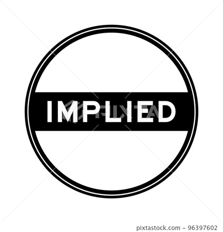 Black color round seal sticker in word implied on white background 96397602