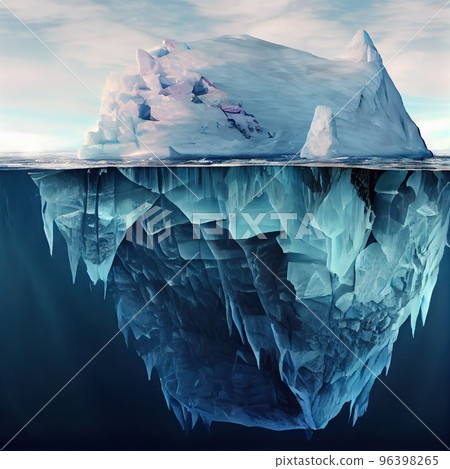 A huge iceberg, part on the surface, part under water 96398265