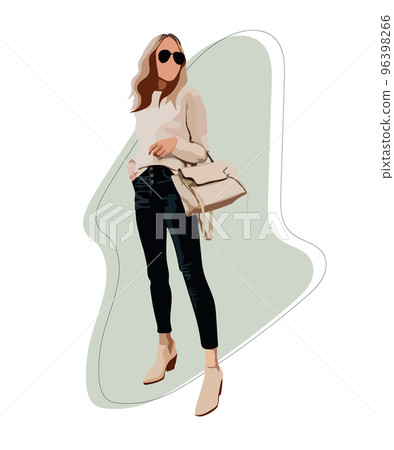 Glamour street girl. Beautiful stylish woman stylish girl 96398266