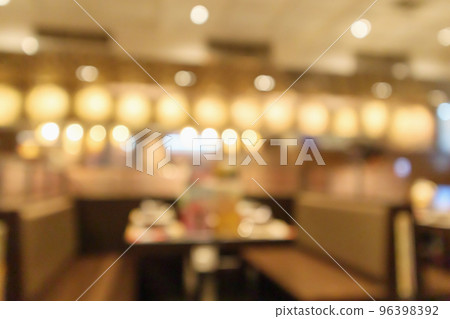 Restaurant interior blur abstract vintage style bokeh light for montage product display background 96398392