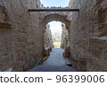 Mount Herodion and the ruins of the fortress of King Herod inside an artificial crater. The Judaean Desert, West Bank. 96399006