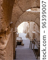 Mount Herodion and the ruins of the fortress of King Herod inside an artificial crater. The Judaean Desert, West Bank. 96399007
