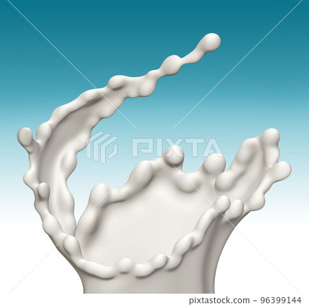 Milk wave or flow splashing, pouring  sour cream or yogurt, dairy abstract liquid background, isolated, 3d rendering 96399144