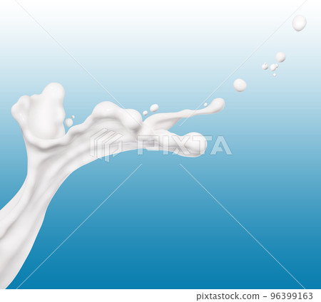 Milk wave or flow splash, pouring  sour cream or yogurt, dairy abstract liquid background, isolated, 3d rendering 96399163