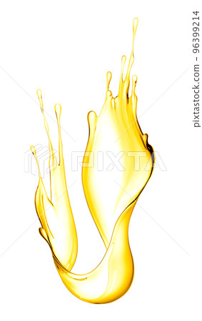 Olive oil or Cosmetic essence splash isolated on white background, splash juice illustration, abstract whiskey swirl background, 3d rendering Olive oil or Cosmetic essence splash isolated on white background, splash juice illustration, abstract whiskey swirl background, 3d rendering 96399214