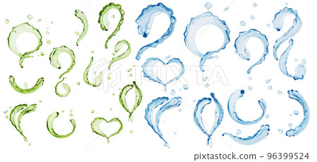 Splashing of water and Aloe Vera abstract background, 3d rendering 96399524
