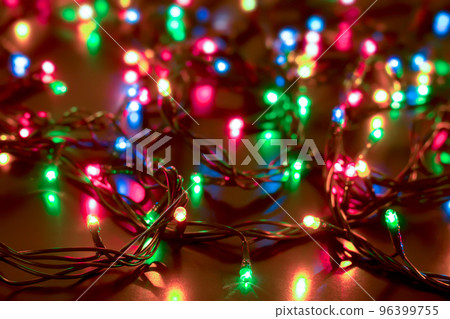 New Year and Christmas lights background 96399755