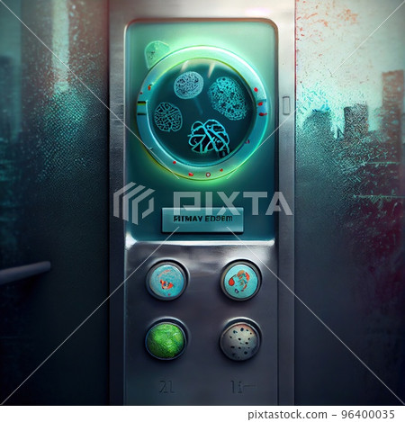 Bacteria and viruses on the elevator call button 96400035
