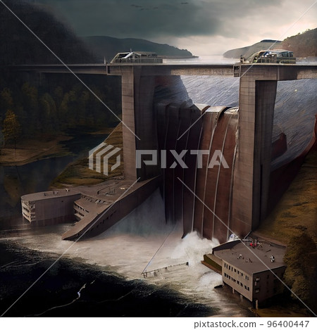 A huge dam, holding back the pressure of rivers A huge dam, holding back the pressure of rivers 96400447