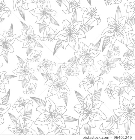 gray white seamless floral asymmetric pattern, monochrome repeat pattern, texture, design gray white seamless floral asymmetric pattern, monochrome repeat pattern, texture, design 96401249