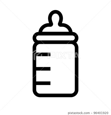 Simple baby bottle icon. baby supplies. vector. 96401920