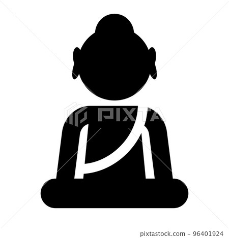 Buddha silhouette icon. Buddhism. vector. 96401924