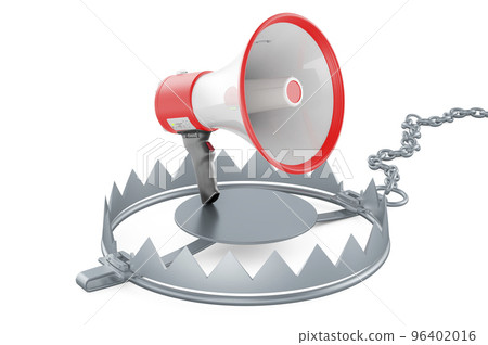 Megaphone inside trap, 3D rendering Megaphone inside trap, 3D rendering 96402016