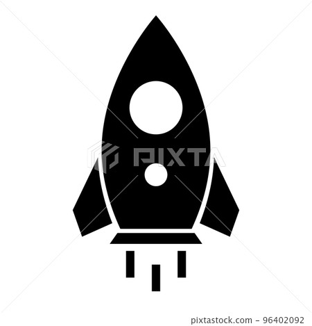 Rocket departure silhouette icon. vector. Rocket departure silhouette icon. vector. 96402092