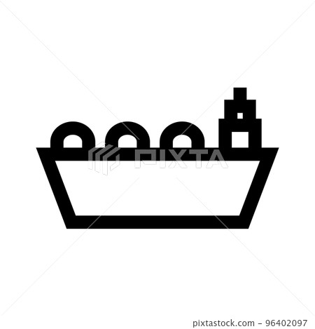 簡單的液化天然氣船圖標。向量。 96402097