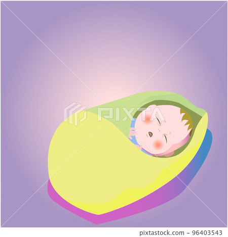 睡著的嬰兒的矢量圖解 睡著的嬰兒的矢量圖解 96403543