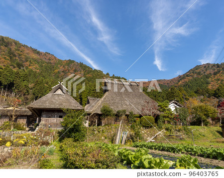 Scenery of Miyama Kayabuki no Sato in sunny autumn Scenery of Miyama Kayabuki no Sato in sunny autumn 96403765