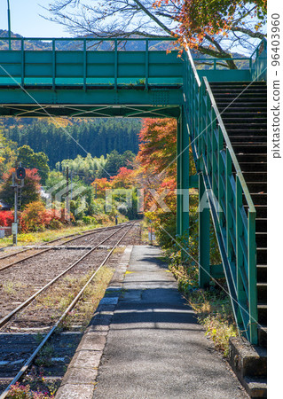 View from the platform of Sawairi Station Watarase Keikoku Railway Autumn scenery View from the platform of Sawairi Station Watarase Keikoku Railway Autumn scenery 96403960