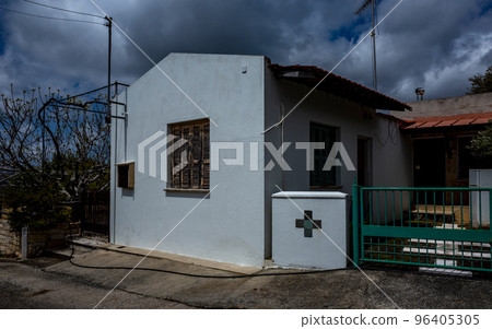 Old buildings in a small village in the mountainous part of the island of Cyprus in early spring. 96405305