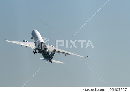 long-range wide-body twin-engine passenger aircraft Airbus A350-900 XWB Airbus Industrie at the International Aviation and Space Salon MAKS 2019. 96405537