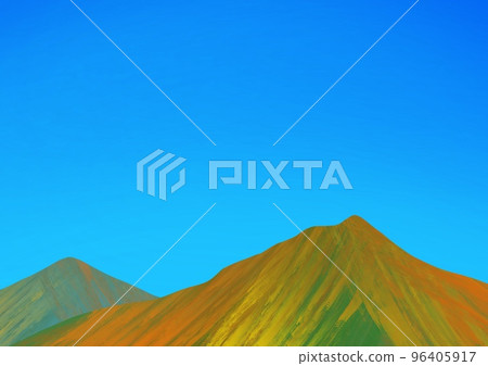 秋天的樹葉山（水平）的圖像插圖 96405917