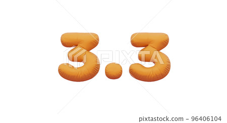 3.3 golden inflatable Helium foil numbers bread balloons style. 96406104