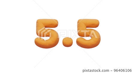 5.5 golden inflatable Helium foil numbers bread balloons style. 5.5 golden inflatable Helium foil numbers bread balloons style. 96406106