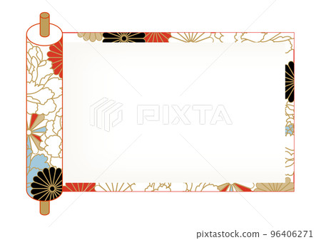modern ornate scroll background frame 96406271