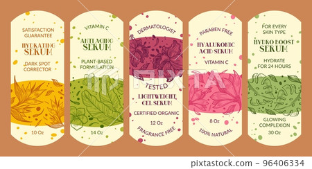 Packaging label design set for serum product 96406334