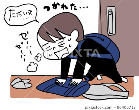 A student who is exhausted because club activities are too hard 96406712