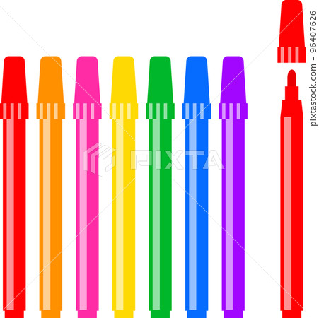 Illustration set of color water-based pen Illustration set of color water-based pen 96407626
