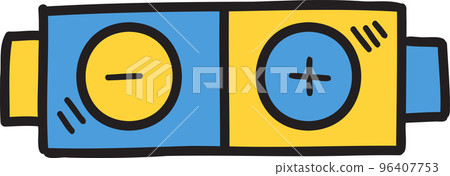 Hand Drawn pack battery illustration 96407753