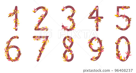 Pastel cute flower on decoration on number for decorating or printing Pastel cute flower on decoration on number for decorating or printing 96408237