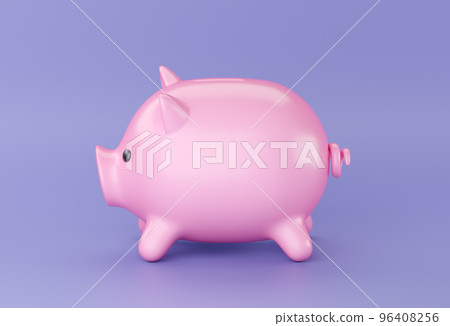 3d pink Piggy bank. Business, saving, money, banking, finance investment and services concept. Profit and growth design idea. Realistic 3d isolated high quality render 3d pink Piggy bank. Business, saving, money, banking, finance investment and services concept. Profit and growth design idea. Realistic 3d isolated high quality render 96408256