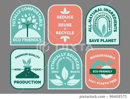Sticker set design for eco friendly product package Sticker set design for eco friendly product package 96408575