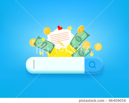 Receiving money via postage. 3d style vector illustration 96409056
