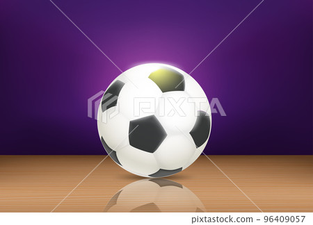 Soccer ball on a parquette. 3d vector illustration 96409057