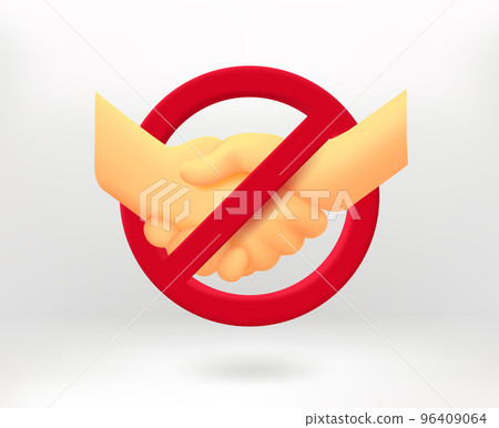 No hands shake with shaking hands icon. 3d vector illustration No hands shake with shaking hands icon. 3d vector illustration 96409064