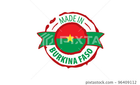 Burkina Faso flag, vector illustration on a white background. 96409112