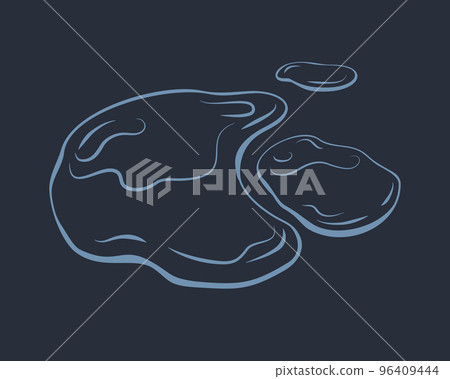 Water spill, puddle. Contour liquid. Wax, honey, slime. Vector icon. 96409444