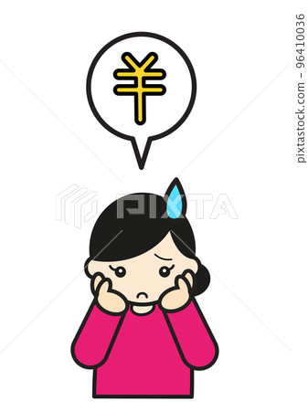 Woman who is troubled with money 96410036